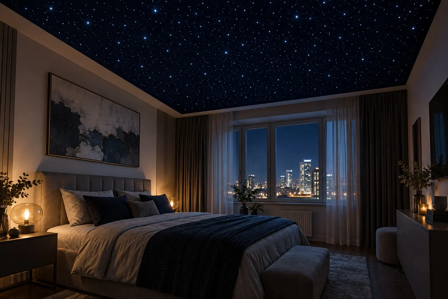 Натяжной потолок: звездное небо